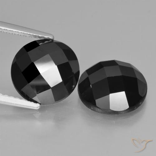 8.20ctw Natural Negro espinela, Redondo, Opaco, Photo A