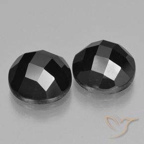 Gemas de Espinela Negro natural de 9.97 ct, Redondo, Opaco