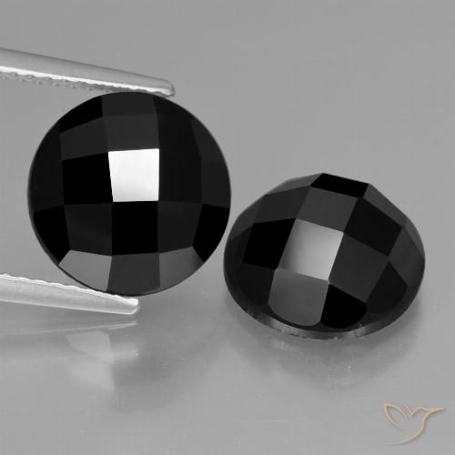 9.47ctw Natural Negro Espinela, Redondo, Opaco