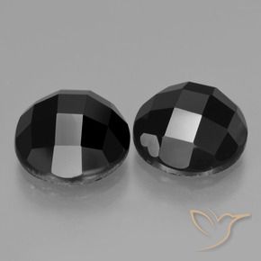 Gemas de Espinela Negro natural de 9.47 ct, Redondo, Opaco