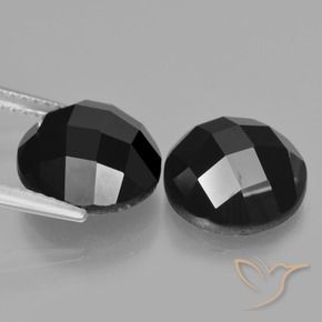 Gemas de Espinela Negro natural de 9.40 ct, Redondo, Opaco