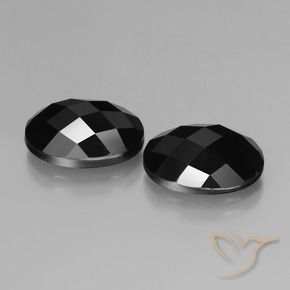 Gemas de Espinela Negro natural de 14.24 ct, Ovalada, Opaco