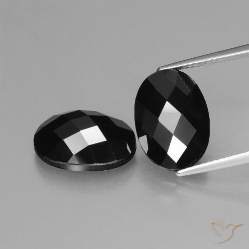 11.54ctw Natural Negro espinela, Ovalada, Opaco