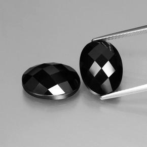 Gemas de espinela negro natural de 13,38 ct, corte óvalo, opaco