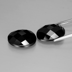Gemas de espinela negro natural de 13,38 ct, corte óvalo, opaco