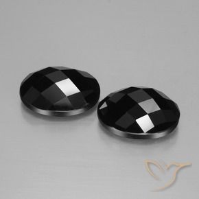 Gemas de Espinela Negro natural de 15.28 ct, Ovalada, Opaco