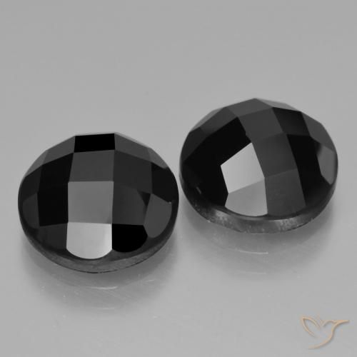 Gemas de Espinela Negro natural de 10.08 ct, Redondo, Opaco