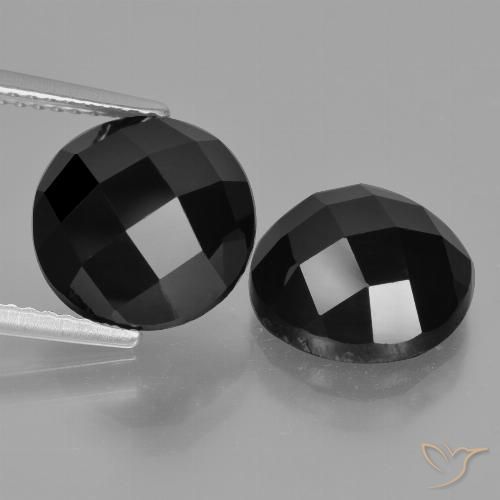 9.88ctw Natural Negro espinela, Redondo, Opaco
