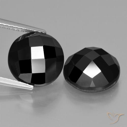 9.91ctw Natural Negro Espinela, Redondo, Opaco