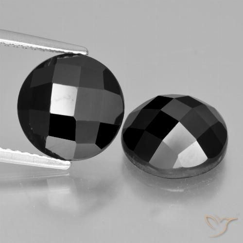 8.89ctw Natural Negro Espinela, Redondo, Opaco