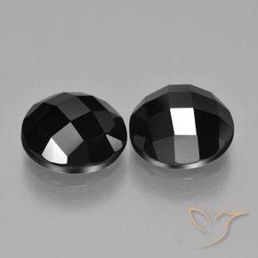 Gemas de Espinela Negro natural de 8.61 ct, Redondo, Opaco