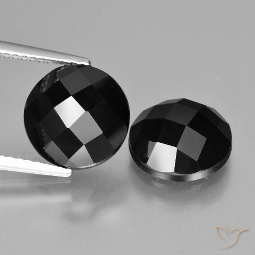 8.63ctw Natural Negro Espinela, Redondo, Opaco