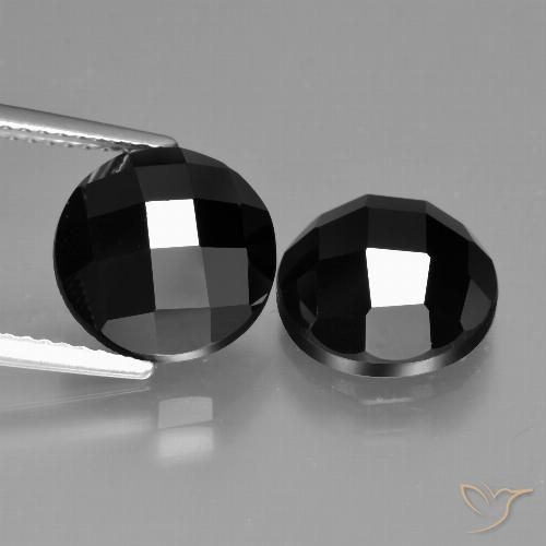 9.95ctw Natural Negro espinela, Redondo, Opaco, Photo A