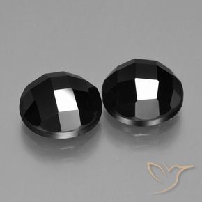 Gemas de Espinela Negro natural de 9.95 ct, Redondo, Opaco