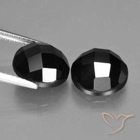 Gemas de Espinela Negro natural de 9.95 ct, Redondo, Opaco