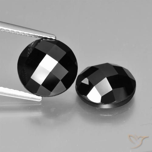 7.94ctw Natural Negro Espinela, Redondo, Opaco