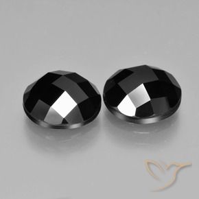 Gemas de Espinela Negro natural de 7.94 ct, Redondo, Opaco