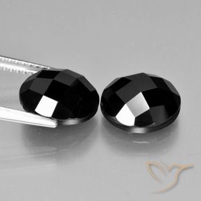 Gemas de Espinela Negro natural de 7.94 ct, Redondo, Opaco