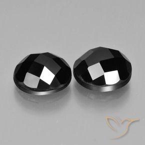 Gemas de Espinela Negro natural de 9.00 ct, Redondo, Opaco