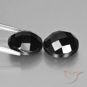 Gemas de Espinela Negro natural de 9.00 ct, Redondo, Opaco