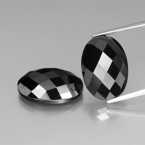 Gemas de espinela negro natural de 24,58 ct, corte óvalo, opaco