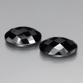 Gemas de espinela negro natural de 24,58 ct, corte óvalo, opaco