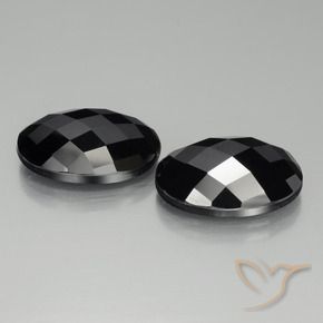 Gemas de Espinela Negro natural de 26.13 ct, Ovalada, Opaco