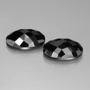Gemas de Espinela Negro natural de 26.23 ct, Corte Óvalo, Opaco