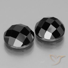 Gemas de Espinela Negro natural de 14.85 ct, Redondo, Opaco