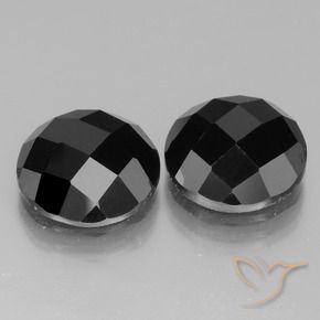 Gemas de Espinela Negro natural de 13.54 ct, Redondo, Opaco