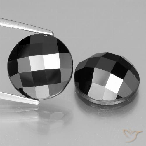 12.72ctw Natural Negro espinela, Redondo, Opaco, Photo A