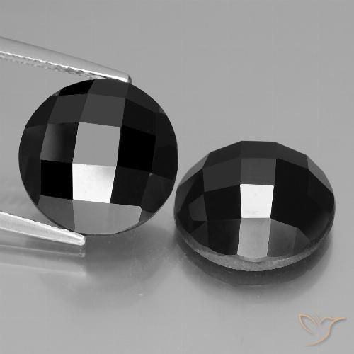 15.82ctw Natural Negro espinela, Redondo, Opaco