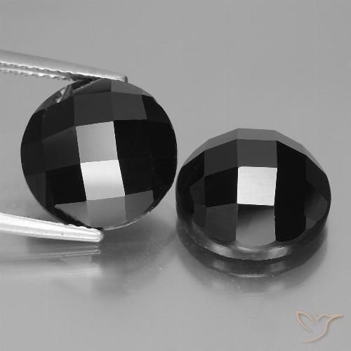 15.27ctw Natural Negro Espinela, Redondo, Opaco