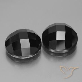 Gemas de Espinela Negro natural de 15.27 ct, Redondo, Opaco