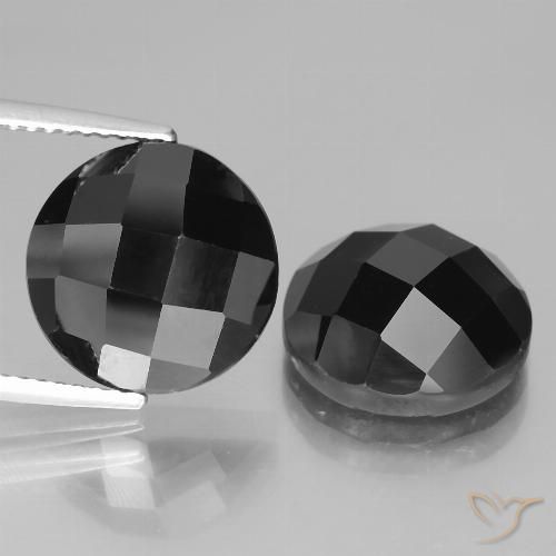 14.47ctw Natural Negro Espinela, Redondo, Opaco, Photo A