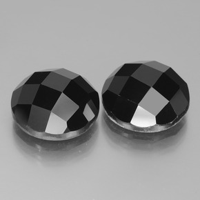 Gemas de espinela negro natural de 14,20 ct, corte redondo, opaco