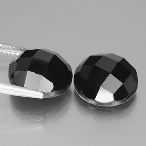 Gemas de espinela negro natural de 14,20 ct, corte redondo, opaco
