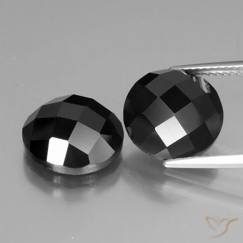 13.75ctw Natural Negro espinela, Redondo, Opaco, Photo A