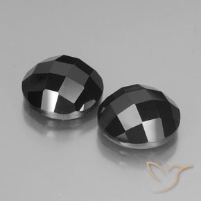 Gemas de Espinela Negro natural de 13.75 ct, Redondo, Opaco