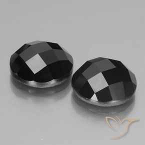 Gemas de Espinela Negro natural de 14.23 ct, Redondo, Opaco