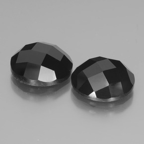 Gemas de Espinela Negro natural de 12.64 ct, Corte Redondo, Opaco