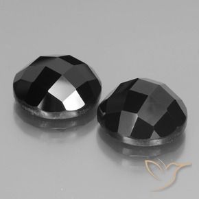 Gemas de Espinela Negro natural de 14.99 ct, Redondo, Opaco