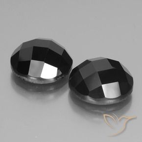 Gemas de Espinela Negro natural de 15.15 ct, Redondo, Opaco