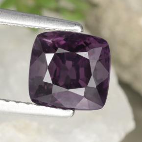 Espinela púrpura natural de 2,00 ct, corte cojín, VVS-VS
