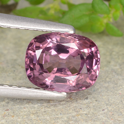 Espinela púrpura natural de 1,29 ct, corte cojín, VVS-VS