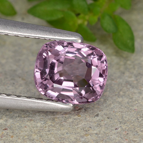 Espinela púrpura natural de 0,99 ct, corte cojín, VVS-VS