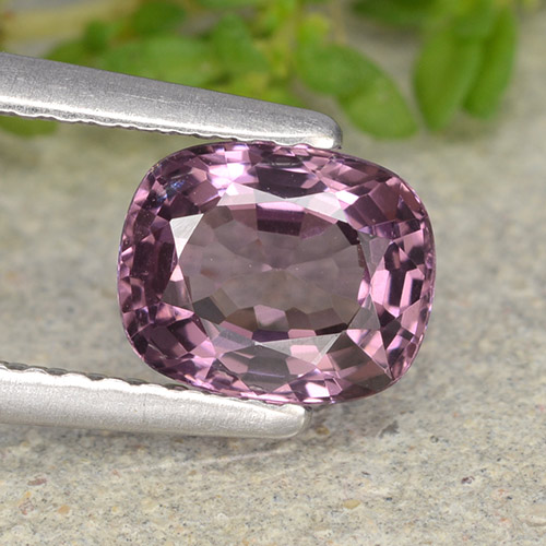 Espinela púrpura natural de 1,14 ct, corte cojín, VVS