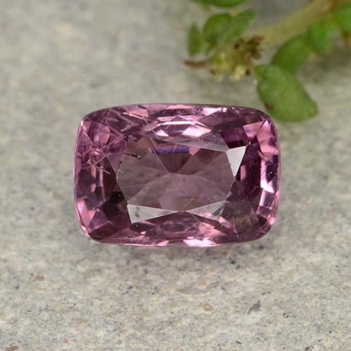 Espinela púrpura natural de 1,04 ct, corte cojín, VS
