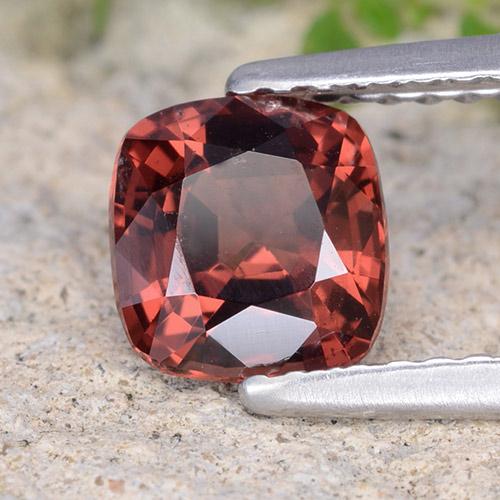 Espinela rojo natural de 1,13 ct, corte cojín, VS