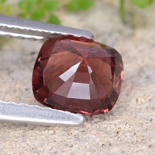 Espinela rojo natural de 1,13 ct, corte cojín, VS
